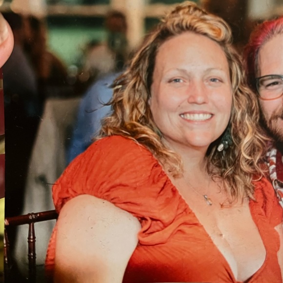 Abound Tie Front peek a boo peasant dress - Picture 3 of 8